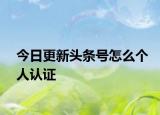 今日更新头条号怎么个人认证
