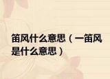笛风什么意思（一笛风是什么意思）