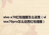 vivo x70红包提醒怎么设置（vivox70pro怎么设置红包提醒）