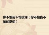 你不怕我不怕歌词（你不怕我不怕的歌词）