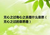 无心之过有心之责是什么意思（无心之过的意思是）