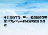 今日更新华为p30pro的返回键在哪里 华为p30pro的返回键在什么位置
