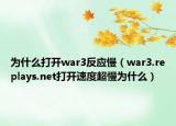 为什么打开war3反应慢（war3.replays.net打开速度超慢为什么）