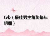 tvb（最佳男主角奖每年明细）