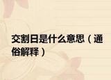 交割日是什么意思（通俗解释）