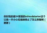 你好我的是S4里面的scloudstarter这个让我一不小心给强制停止了怎么恢复啊（谢谢）