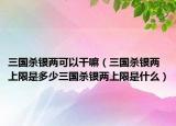 三国杀银两可以干嘛（三国杀银两上限是多少三国杀银两上限是什么）