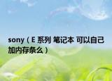 sony（E 系列 笔记本 可以自己加内存条么）