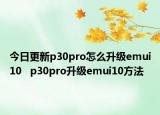 今日更新p30pro怎么升级emui10   p30pro升级emui10方法