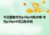 今日更新华为p30pr0防水嘛 华为p30pr0可以防水吗