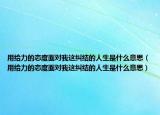 用给力的态度面对我这纠结的人生是什么意思（用给力的态度面对我这纠结的人生是什么意思）