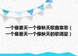 一个像夏天一个像秋天歌曲意思（一个像夏天一个像秋天的歌词是）