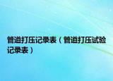 管道打压记录表（管道打压试验记录表）