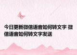 今日更新微信语音如何转文字 微信语音如何转文字发送