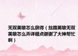 无双英雄怎么获得（丝路英雄无双英雄怎么弄详细点谢谢了大神帮忙啊）
