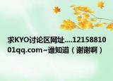 求KYO讨论区网址....1215881001qq.com~谁知道（谢谢啊）
