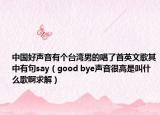 中国好声音有个台湾男的唱了首英文歌其中有句say（good bye声音很高是叫什么歌啊求解）