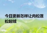 今日更新怎样让肉松蓬松起绒