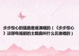 步步惊心的插曲是谁演唱的（《步步惊心》这部电视剧的主题曲叫什么名谁唱的）
