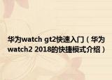 华为watch gt2快速入门（华为watch2 2018的快捷模式介绍）