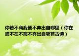 你若不离我便不弃出自哪里（你在或不在不离不弃出自哪首古诗）