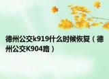 德州公交k919什么时候恢复（德州公交K904路）