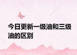 今日更新一级油和三级油的区别
