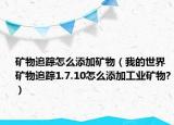 矿物追踪怎么添加矿物（我的世界矿物追踪1.7.10怎么添加工业矿物?）