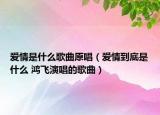 爱情是什么歌曲原唱（爱情到底是什么 鸿飞演唱的歌曲）