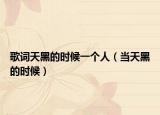 歌词天黑的时候一个人（当天黑的时候）