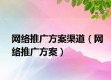 网络推广方案渠道（网络推广方案）
