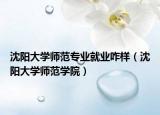 沈阳大学师范专业就业咋样（沈阳大学师范学院）