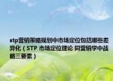 stp营销策略规划中市场定位包括哪些差异化（STP 市场定位理论 同营销学中战略三要素）
