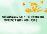 疾风知劲草后汉书的下一句（疾风知劲草 《东观汉记王霸传》中的一句话）