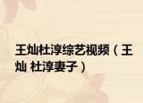 王灿杜淳综艺视频（王灿 杜淳妻子）