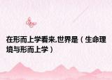 在形而上学看来,世界是（生命理境与形而上学）