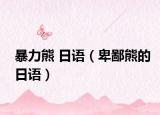 暴力熊 日语（卑鄙熊的日语）