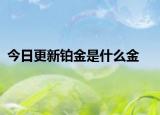 今日更新铂金是什么金