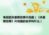 电视剧夫妻那些事片尾曲（《夫妻那些事》片尾曲的名字叫什么）