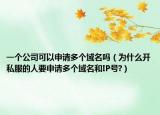 一个公司可以申请多个域名吗（为什么开私服的人要申请多个域名和IP号?）