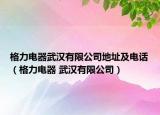 格力电器武汉有限公司地址及电话（格力电器 武汉有限公司）