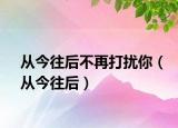 从今往后不再打扰你（从今往后）
