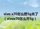 vivo x70怎么把5g关了（vivox70怎么开5g）