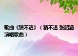 歌曲《猜不透》（猜不透 张韶涵演唱歌曲）