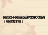 见或者不见我就在那里原文朗诵（见或者不见）
