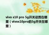 vivo s10 pro 5g开关设置在哪里（vivos10pro的5g开关在哪里）