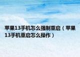 苹果13手机怎么强制重启（苹果13手机重启怎么操作）