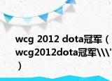 wcg 2012 dota冠军（wcg2012dota冠军\