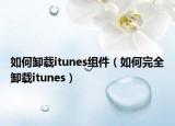 如何卸载itunes组件（如何完全卸载itunes）