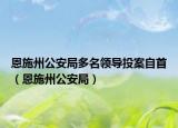 恩施州公安局多名领导投案自首（恩施州公安局）